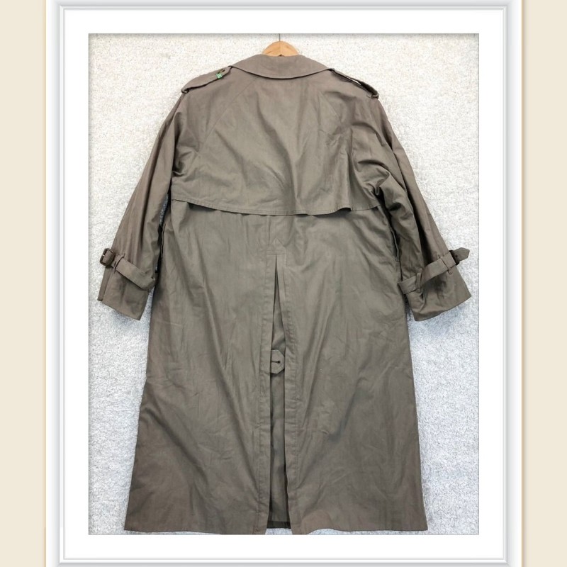 週末甜價/日本二手真品BURBERRY男士立領風衣Nova深卡其格紋XL-3