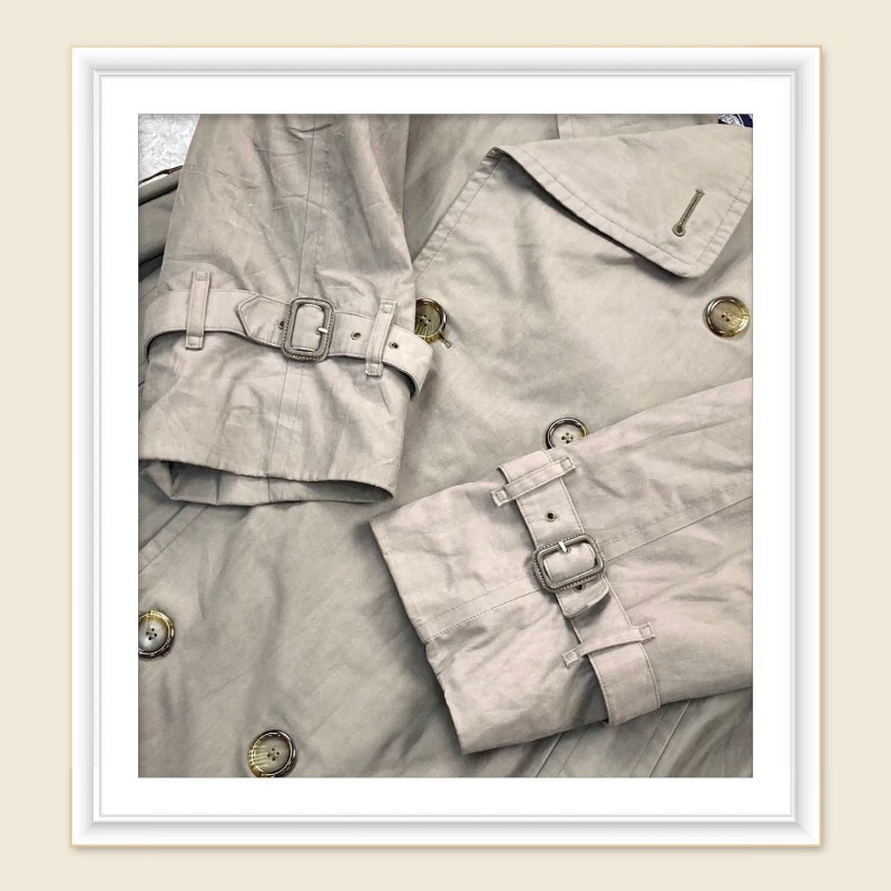 週末甜價/日本二手真品BURBERRY男士立領風衣Nova深卡其格紋XL-6