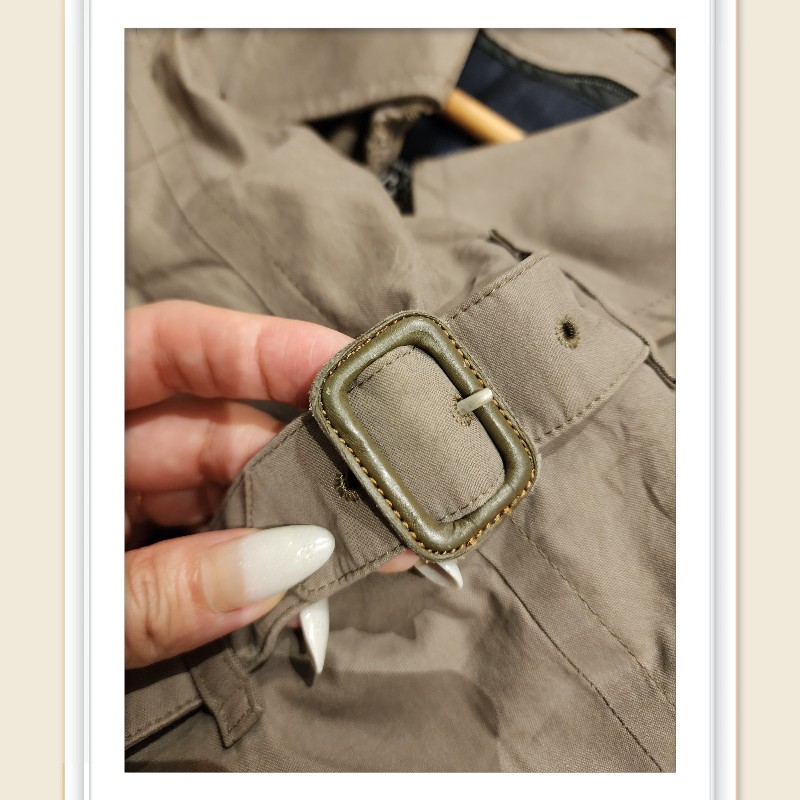 週末甜價/日本二手真品BURBERRY男士立領風衣Nova深卡其格紋XL-9