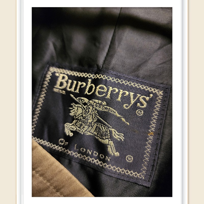 週末甜價/日本二手真品BURBERRY男士立領風衣Nova深卡其格紋XL-11