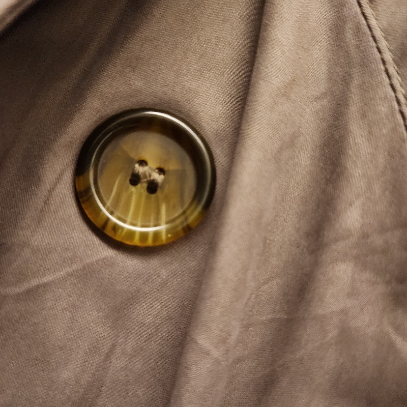 週末甜價/日本二手真品BURBERRY男士立領風衣Nova深卡其格紋XL-13