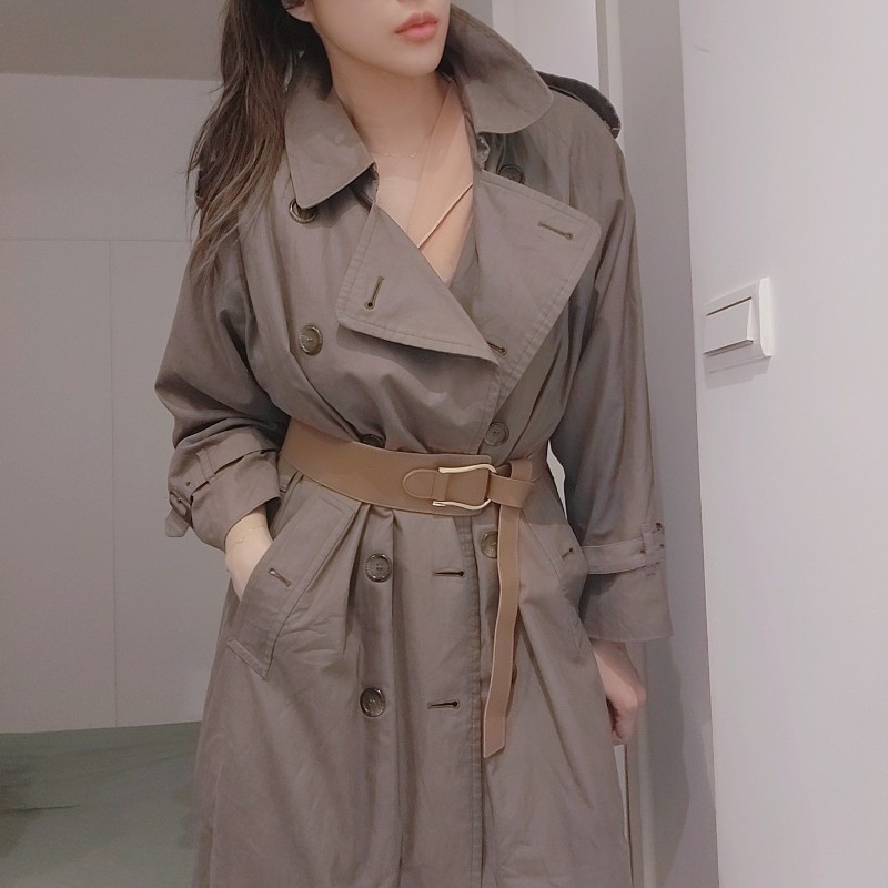 週末甜價/日本二手真品BURBERRY男士立領風衣Nova深卡其格紋XL-0