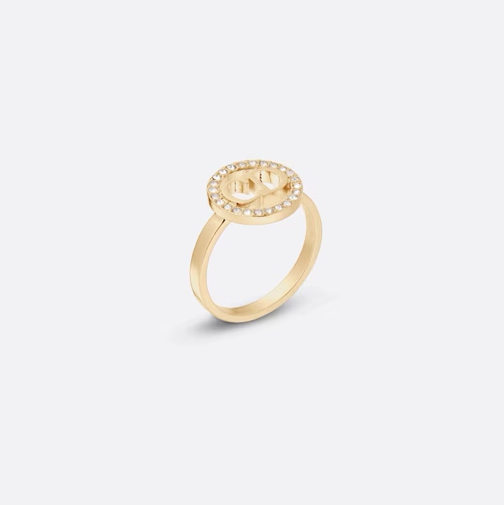 DIOR clair d lune戒指 圓形 玫瑰金 CD 字母 帶鑽 S 飾品-2