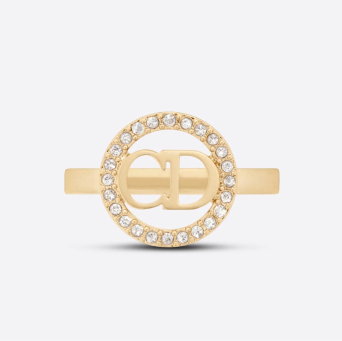 DIOR clair d lune戒指 圓形 玫瑰金 CD 字母 帶鑽 S 飾品-7