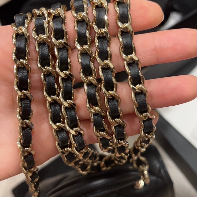 CHANEL香奈兒經典雙C LOGO 菱格紋小羊皮手提/斜背小包-7