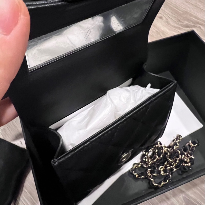 CHANEL香奈兒經典雙C LOGO 菱格紋小羊皮手提/斜背小包-9