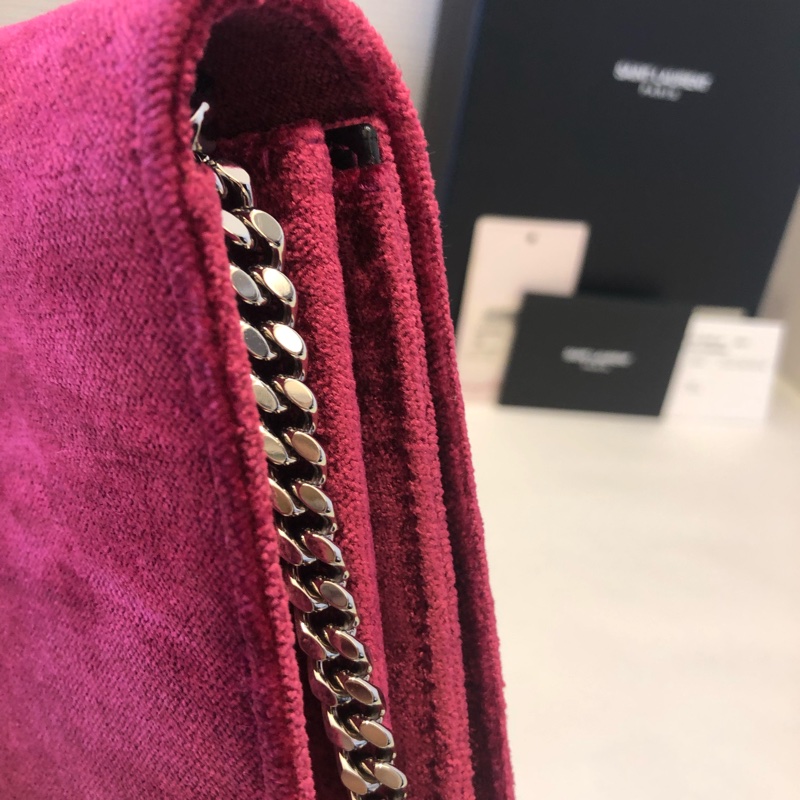 Saint Laurent Saint Laurent Monogram Chain Wallet (暗紅/銀)刷卡價-5