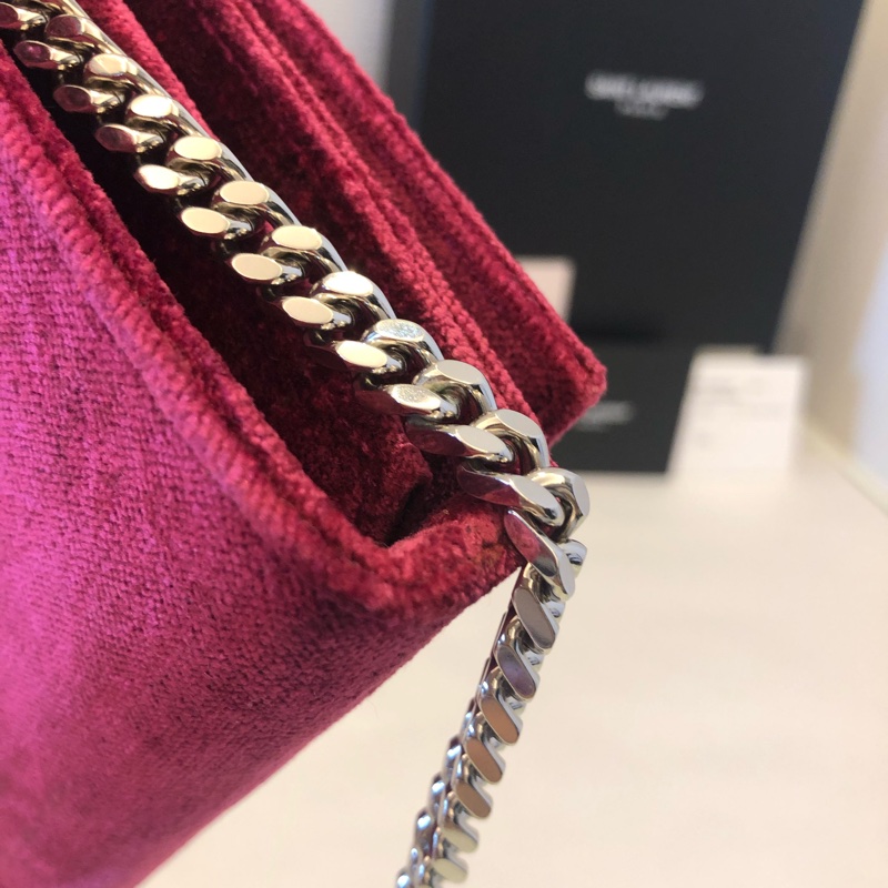 Saint Laurent Saint Laurent Monogram Chain Wallet (暗紅/銀)刷卡價-9