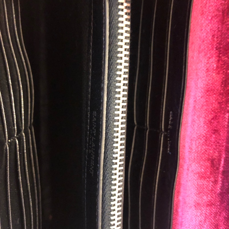 Saint Laurent Saint Laurent Monogram Chain Wallet (暗紅/銀)刷卡價-14
