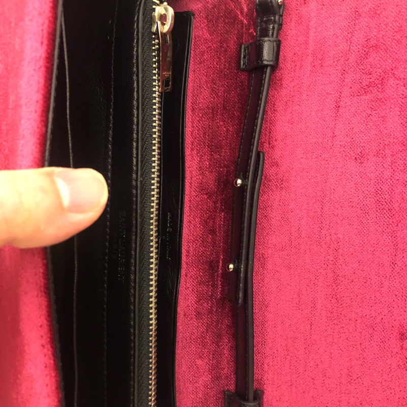 Saint Laurent Saint Laurent Monogram Chain Wallet (暗紅/銀)刷卡價-8