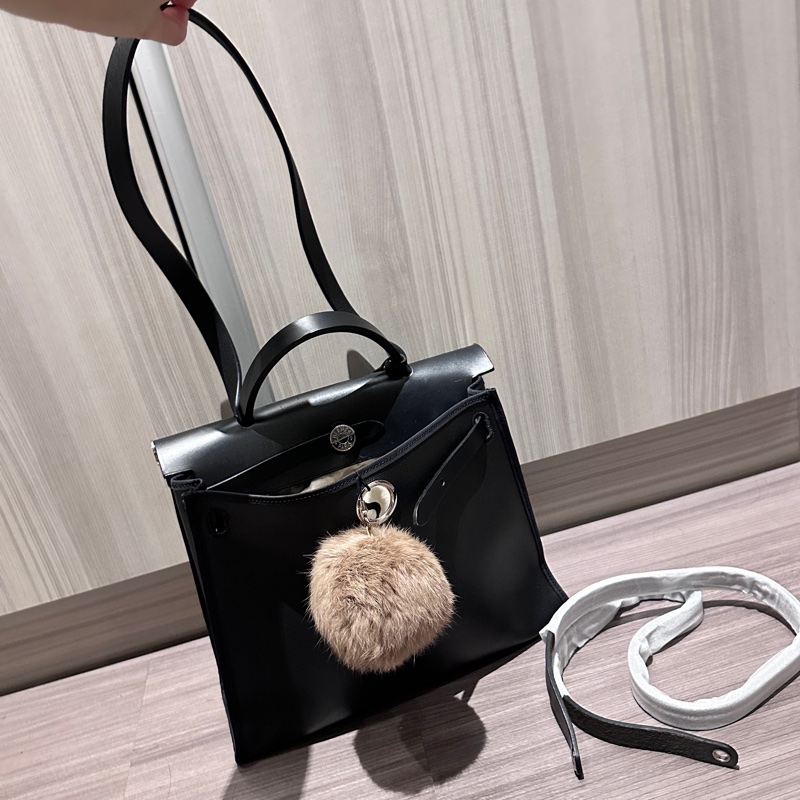 Hermes Herbag 31 黑銀防水布(降價)-0