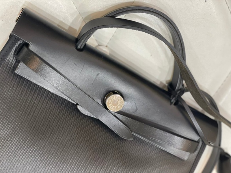 Hermes Herbag 31 黑銀防水布(降價)-13