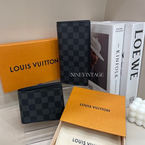 Louis Vuitton | 棋盤格黑灰短夾