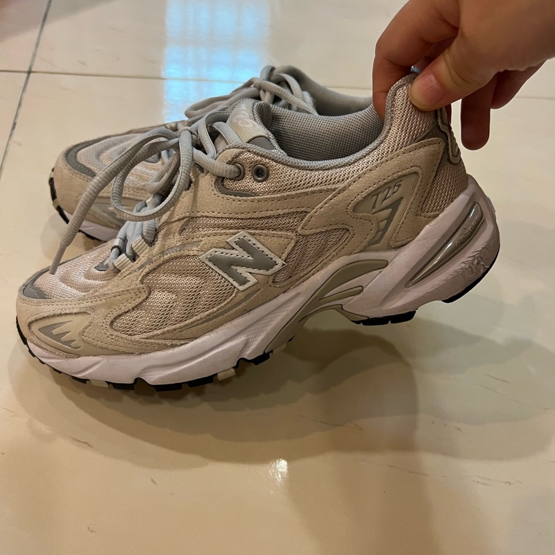 僅穿一次!new balance ml725G 米色 奶茶色 網布 透氣 老爹鞋 運動 跑步 休閒鞋-3