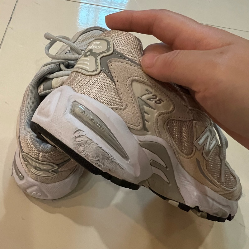 僅穿一次!new balance ml725G 米色 奶茶色 網布 透氣 老爹鞋 運動 跑步 休閒鞋-5