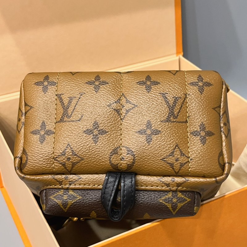 Louis Vuitton LV 老花字紋 雙色 迷小後背包/肩背包-6