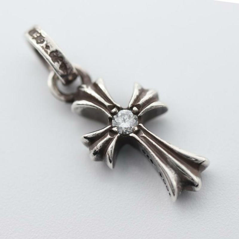【日本直送】中古Chrome Hearts[B]SILVER BABY FAT w/DIAMOND BOTH SIDE 吊墜 SV925 鑽石 銀色-1