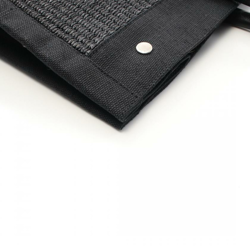 【日本直送】中古SAINT LAURENT PARIS[B]Rive Gauche 手提包 托特包 酒椰葉纖維 帆布 黑色-6