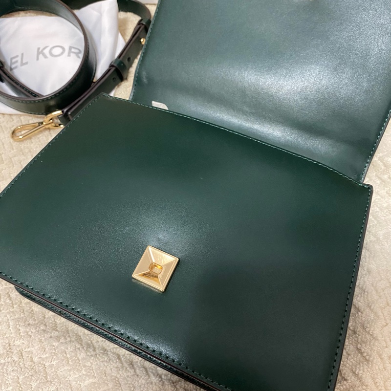 MK (Michael Kors) MK logo 滑面皮革側背包-8