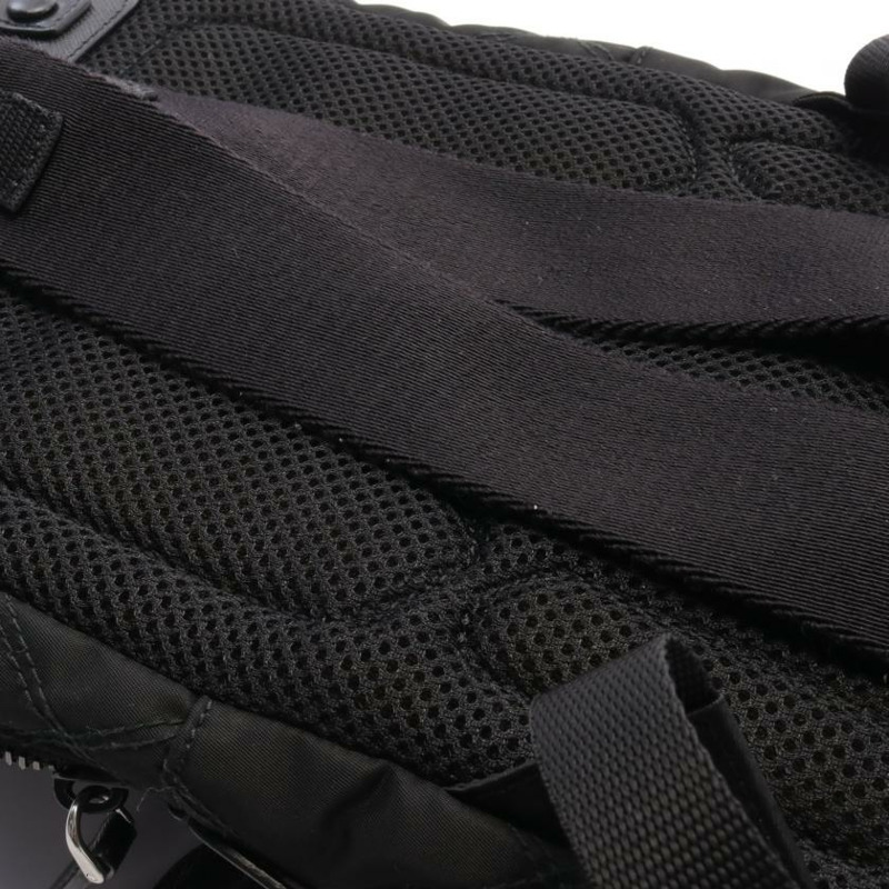 【日本直送】中古PRADA[B]TESSUTO IMPUNTU 雙肩包尼龍 兔毛 SAFFIANO皮 黑色-6