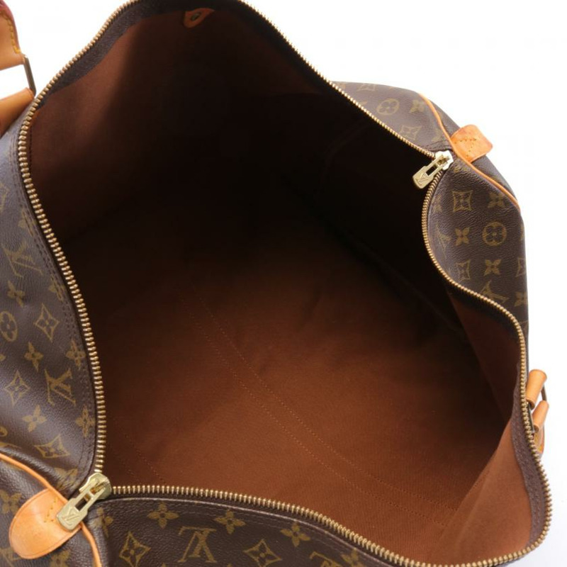 【日本直送】中古LOUIS VUITTON[B]Keepall 60 老花 波士頓包 PVC 皮革 棕色-2
