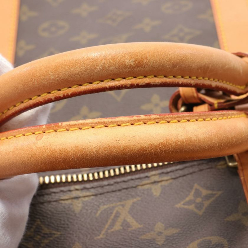 【日本直送】中古LOUIS VUITTON[B]Keepall 60 老花 波士頓包 PVC 皮革 棕色-7
