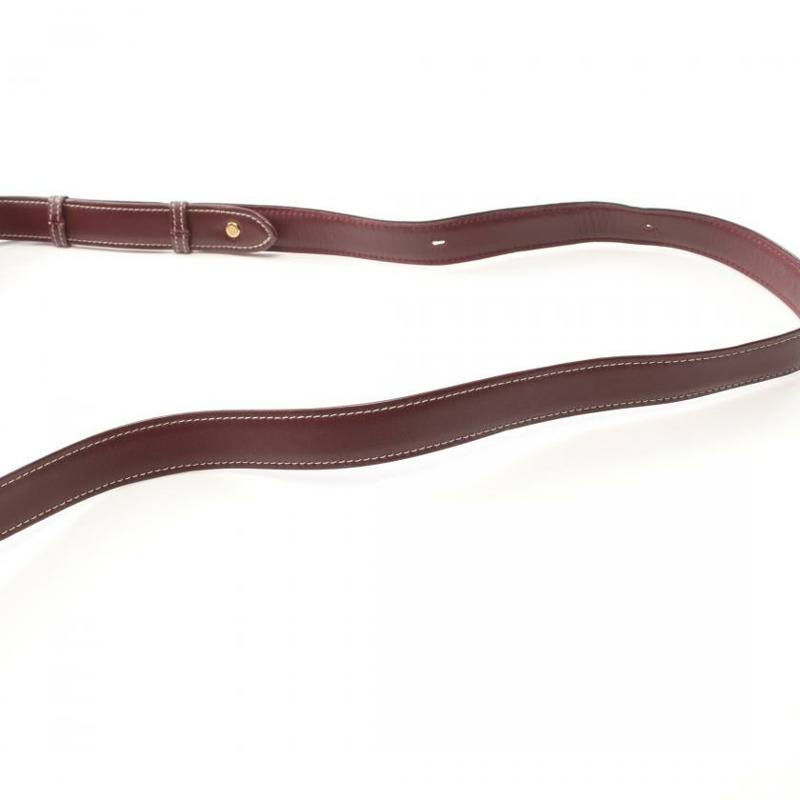 【日本直送】中古Cartier[B]Must line 真皮肩包 暗紫紅色-4