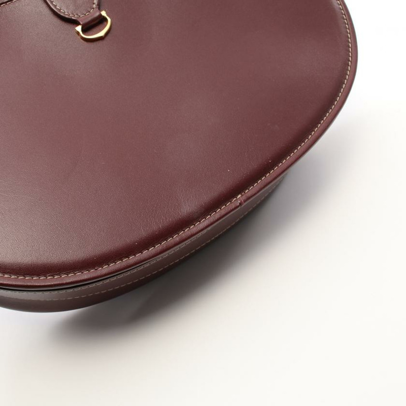 【日本直送】中古Cartier[B]Must line 真皮肩包 暗紫紅色-5