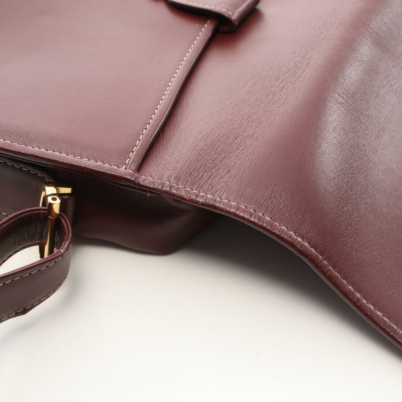 【日本直送】中古Cartier[B]Must line 真皮肩包 暗紫紅色-6