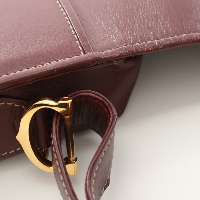 【日本直送】中古Cartier[B]Must line 真皮肩包 暗紫紅色-7