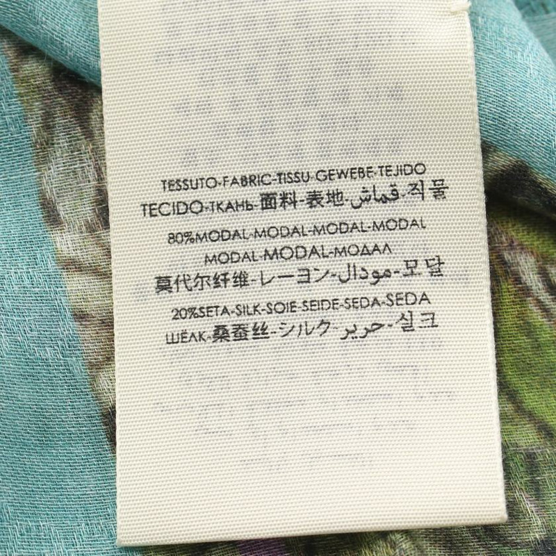 【日本直送】中古GUCCI[A]GUCCI × Yuko Higuchi GG圖案 絲巾 絲 藍綠色 多彩色-2