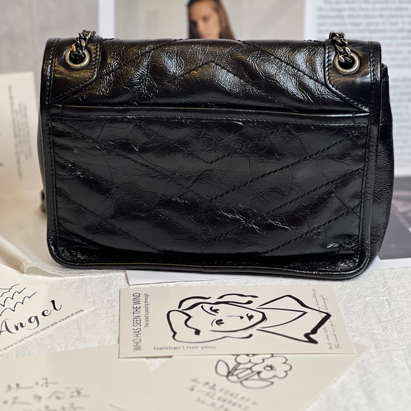 （重新釋出）⚠️限時特價🉐️YSL Saint Laurent Baby NIKI 復古褶皺小牛皮翻蓋肩/斜背包-3