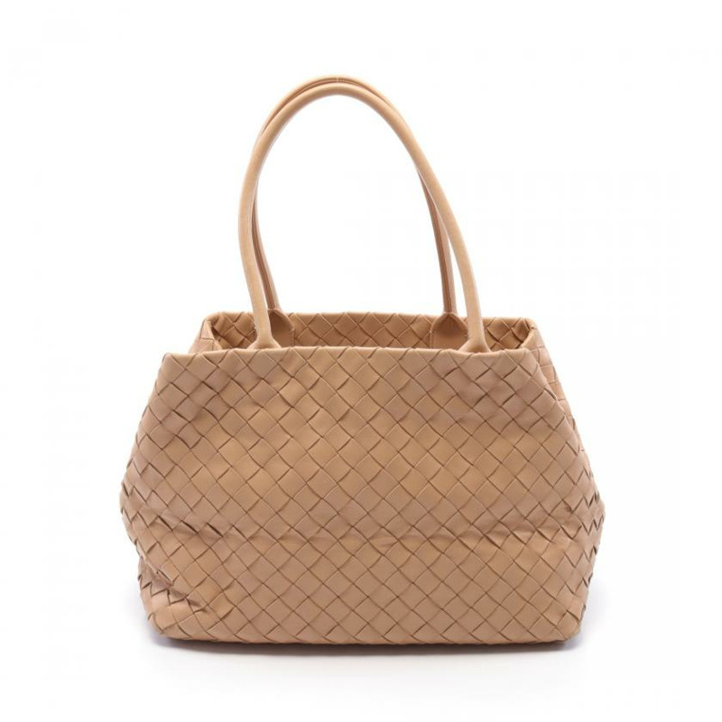 【日本直送】中古BOTTEGA VENETA[B]intrecciato 手提包 真皮托特包 米色-0