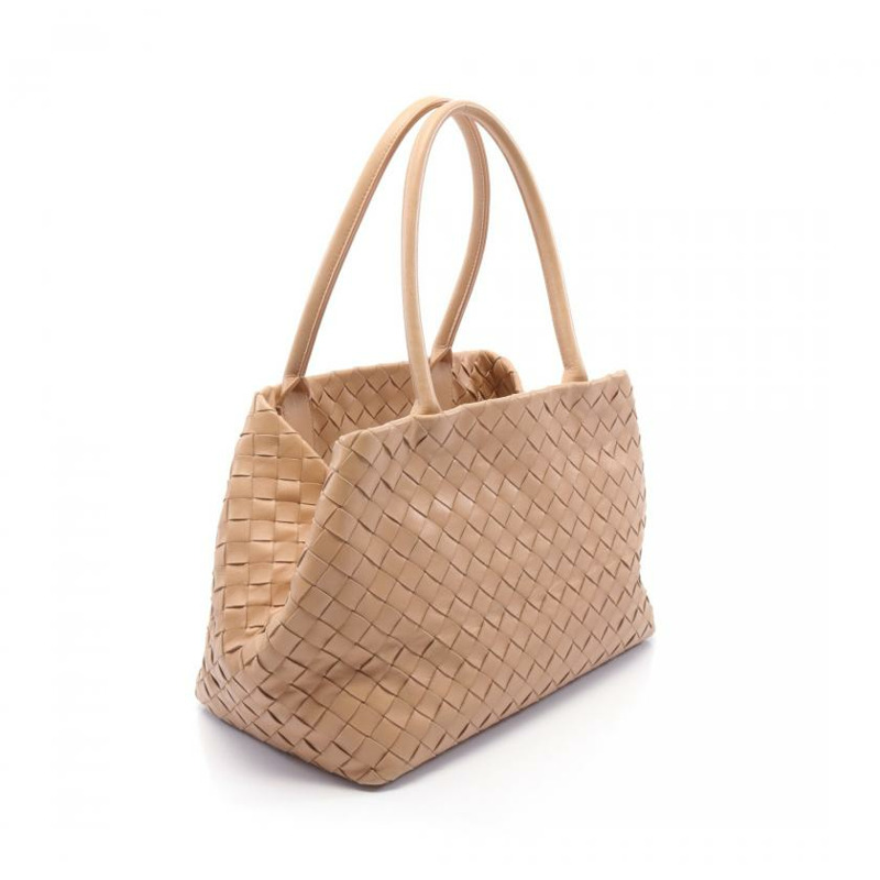 【日本直送】中古BOTTEGA VENETA[B]intrecciato 手提包 真皮托特包 米色-1