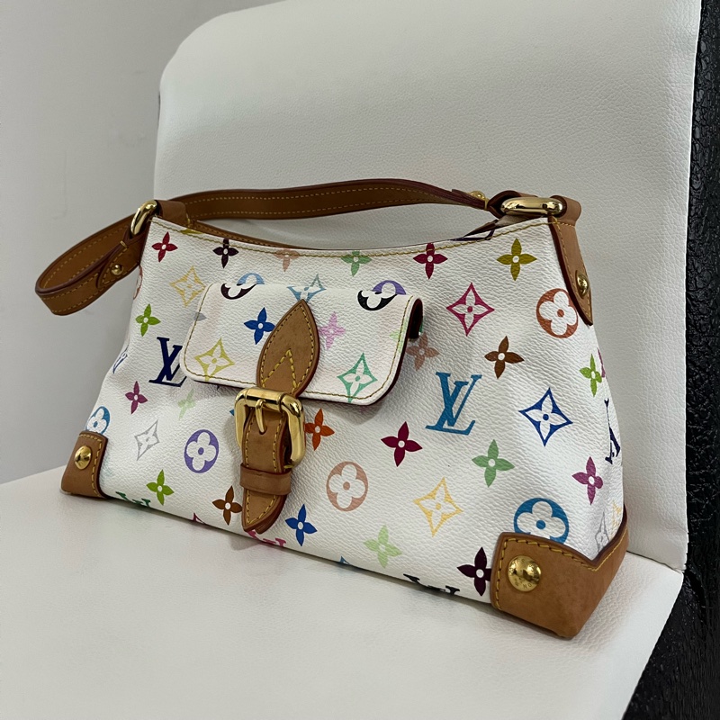 LV 村上隆白彩腋下包-0