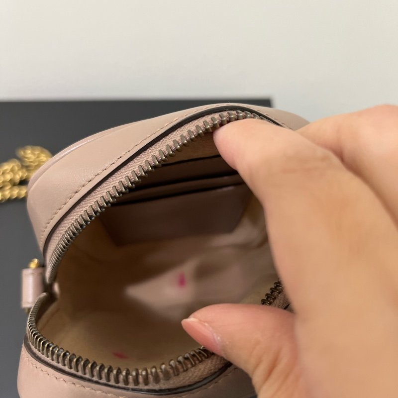 Gucci Marmont 馬夢手機包/藕色-8