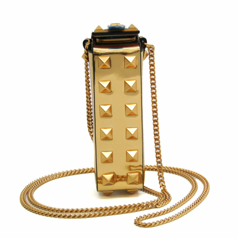 【日本直送】Valentino Garavani Lip Case 女士皮革手袋 金色-0