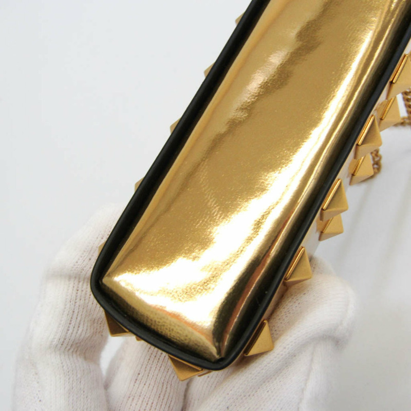 【日本直送】Valentino Garavani Lip Case 女士皮革手袋 金色-3