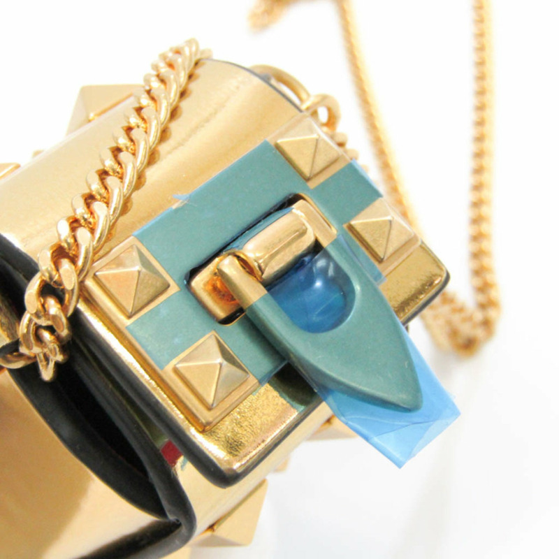 【日本直送】Valentino Garavani Lip Case 女士皮革手袋 金色-6