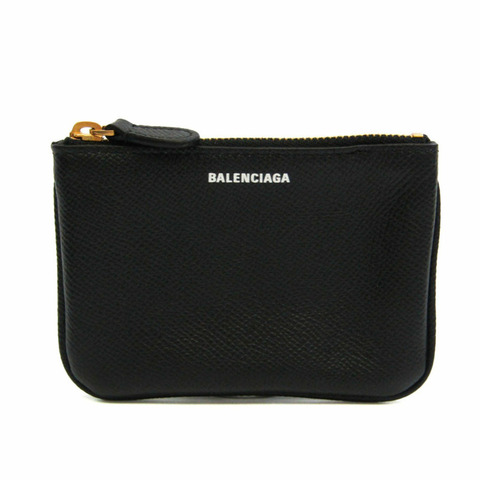 Balenciaga 569039 女士、男士皮革零錢包/零錢包黑色