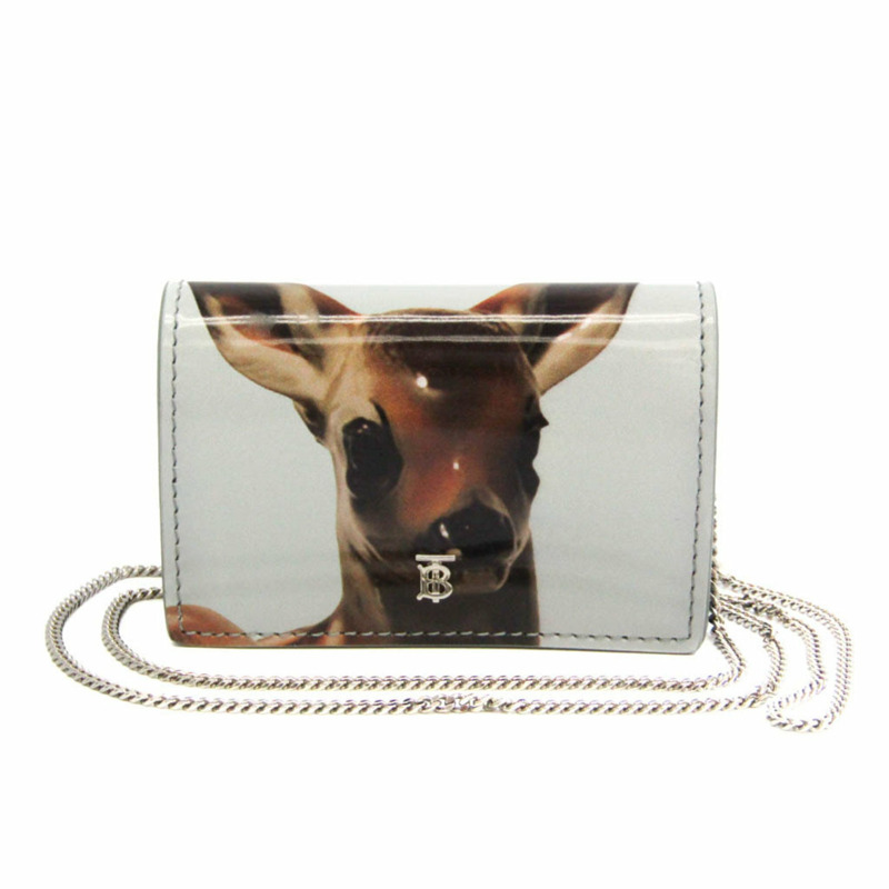 【日本直送】Burberry LS JESSIE 8012776 女士皮革鏈條/單肩錢包淺藍灰色-0