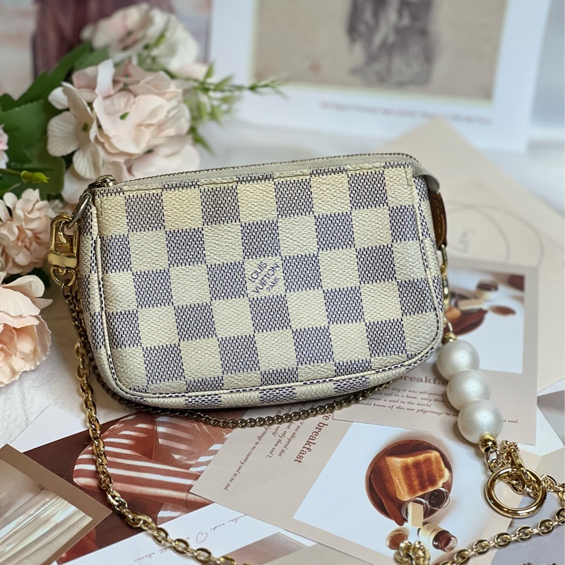 (保留中)LV mini 迷你 白棋盤格麻將包《已改造可斜背》-1