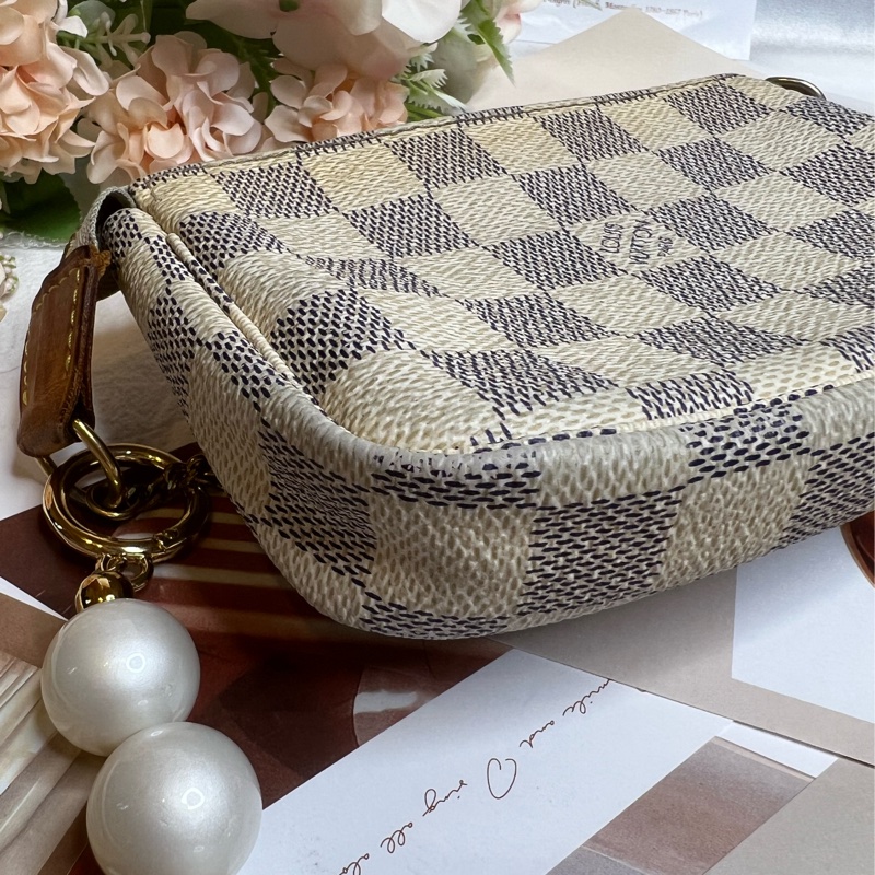 (保留中)LV mini 迷你 白棋盤格麻將包《已改造可斜背》-5