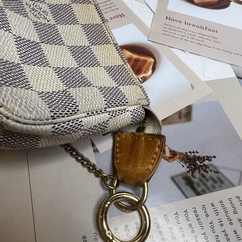 (保留中)LV mini 迷你 白棋盤格麻將包《已改造可斜背》-12