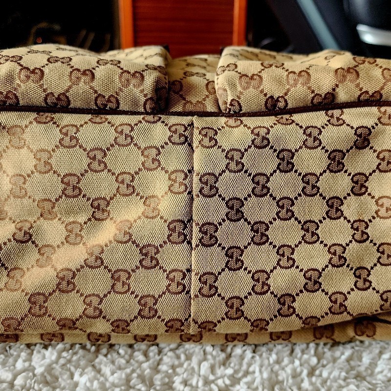 GUCCI 棕GG帆布托特包 古馳 通勤包 肩背包-4