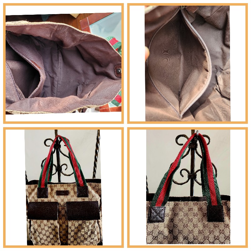 GUCCI 棕GG帆布托特包 古馳 通勤包 肩背包-7