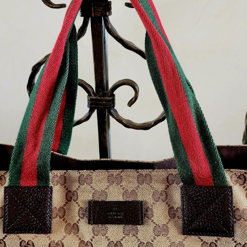 GUCCI 棕GG帆布托特包 古馳 通勤包 肩背包-10
