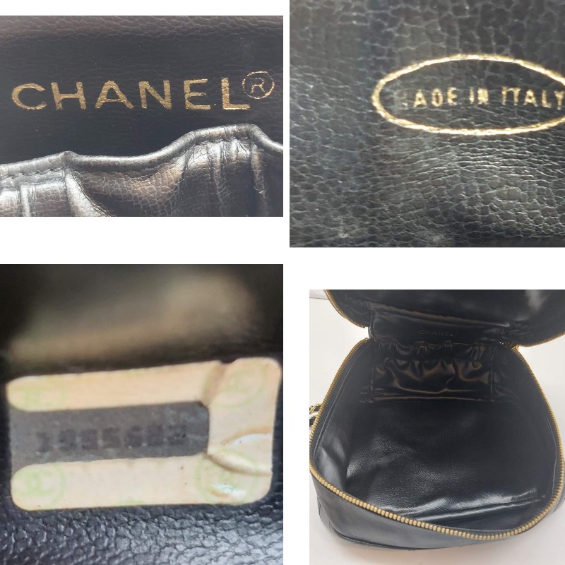 真品Chanel香奈兒黑色羊皮化妝包， 手提包，大斜背包，chanel  斜背包 手提包雙用，非常實用。-6