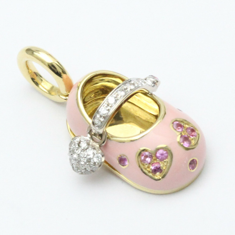 【日本直送】Aaron Basha Shoe Pendant 黃金（18K）鑽石男士女士時尚吊墜項鍊（金色）-1