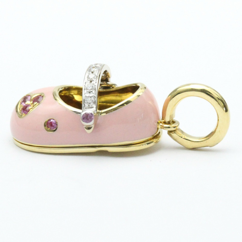 【日本直送】Aaron Basha Shoe Pendant 黃金（18K）鑽石男士女士時尚吊墜項鍊（金色）-3